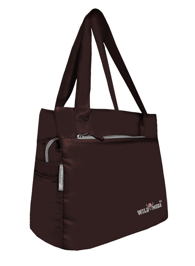 WILD MODA Women Womania Shoulder And Classic Tote Bag For Ladies (Brown) - Image 1